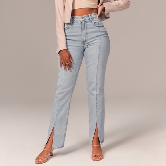 Abercrombie & Fitch Denim - Abercrombie Ultra High Rise 90s Jeans Split Hem